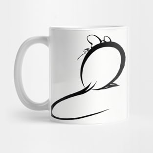 Japanese Sumi E Calligraphy Animal Mouse Mug